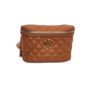 Joy Mangano Women's Brown Quilted Leather Fany Pack